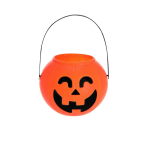 Halloweenmandje met pompoendesign en handvat kleur oranje  negende weergave