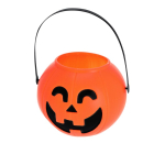 Halloweenmandje met pompoendesign en handvat tweede weergave