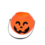 Halloweenmandje met pompoendesign en handvat derde weergave