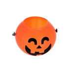Halloweenmandje met pompoendesign en handvat vierde weergave
