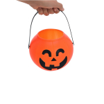 Halloweenmandje met pompoendesign en handvat vijfde weergave