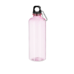 RPET transparante fles en karabijnhaak aan het deksel, 630 ml kleur roze  negende weergave