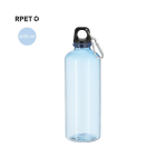 RPET transparante fles en karabijnhaak aan het deksel, 630 ml