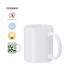 Witte keramische mok van AAA-kwaliteit voor sublimatie, 350 ml