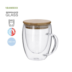 Mok van borosilicaatglas met bamboe deksel, 300 ml