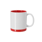 Keramische mok met gekleurde details voor sublimatie, 350 ml kleur rood  negende weergave