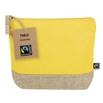Toilettas van katoen met Fairtrade-certificering en jute bodem kleur geel  negende weergave