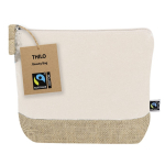 Toilettas van katoen met Fairtrade-certificering en jute bodem kleur naturel  negende weergave