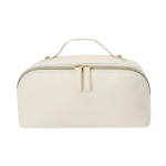 Elegante toilettas van PU met ruim vak en draaglus kleur naturel  negende weergave
