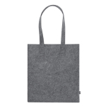 Gerecycled vilten tas met lange hengsels in klassieke kleuren kleur grijs  negende weergave