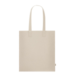 Gerecycled vilten tas met lange hengsels in klassieke kleuren kleur naturel  negende weergave