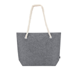 Gerecycled vilten tas met katoenen trekkoord hengsels en vouwbodem kleur grijs  negende weergave