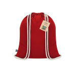Katoenen trekkoordrugzak met Fairtrade-certificering, 140 g/m² kleur rood  negende weergave