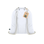Katoenen trekkoordrugzak met Fairtrade-certificering, 140 g/m² kleur wit  negende weergave