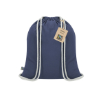 Katoenen trekkoordrugzak met Fairtrade-certificering, 140 g/m² kleur marineblauw  negende weergave