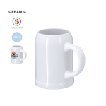Witte keramische bierpul voor sublimatie, 500 ml