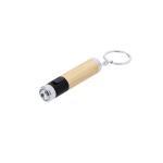Bamboe sleutelhanger met zaklamp en gekleurd detail aan de punt kleur zwart  negende weergave