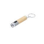 Bamboe sleutelhanger met zaklamp en gekleurd detail aan de punt kleur zilver  negende weergave