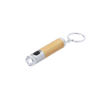 Bamboe sleutelhanger met zaklamp en gekleurd detail aan de punt tweede weergave