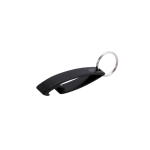 Klassieke flesopener-sleutelhanger van GRS-gerecycled aluminium kleur zwart  negende weergave