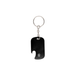 Rechthoekige flesopener-sleutelhanger van GRS-gerecycled aluminium kleur zwart  negende weergave