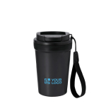 Beker met frosted afwerking, lekvrij deksel en dispenser, 400 ml met jouw bedrukking