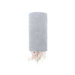 Dunne pareo van gerecycled katoen en RPET met witte franjes, 180 g/m² kleur grijs vierde weergave