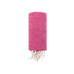 Dunne pareo van gerecycled katoen en RPET met witte franjes, 180 g/m² kleur fuchsia vierde weergave