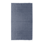 Dunne pareo van gerecycled katoen en RPET met witte franjes, 180 g/m² kleur marineblauw  negende weergave