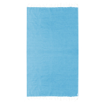 Dunne pareo van gerecycled katoen en RPET met witte franjes, 180 g/m² kleur lichtblauw  negende weergave