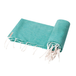 Dunne pareo van gerecycled katoen en RPET met witte franjes, 180 g/m² tweede weergave