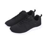 Alledaagse sneakers met bijpassende veters en witte zool kleur zwart