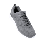 Alledaagse sneakers met bijpassende veters en witte zool kleur grijs derde weergave