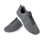 Alledaagse sneakers met bijpassende veters en witte zool kleur grijs vierde weergave