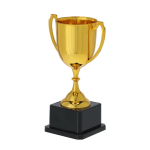 Typische gouden trofee met twee handvatten en zwarte basis tweede weergave