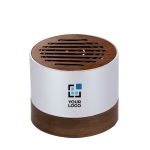 GRS gerecyclede aluminium speaker met walnoothout, 3W met jouw bedrukking