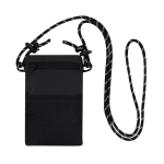 Polyester slingbag met hoofdsluiting en buitenvak kleur zwart  negende weergave