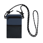 Polyester slingbag met hoofdsluiting en buitenvak kleur marineblauw  negende weergave