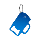 GRS-gerecycled aluminium flesopener-sleutelhanger kleur blauw  negende weergave