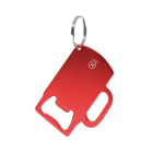 GRS-gerecycled aluminium flesopener-sleutelhanger kleur rood  negende weergave