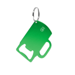 GRS-gerecycled aluminium flesopener-sleutelhanger kleur groen  negende weergave