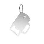 GRS-gerecycled aluminium flesopener-sleutelhanger kleur zilver  negende weergave