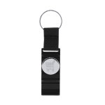 Nylon sleutelhanger met winkelwagenmuntje en telefoonhouder kleur zwart  negende weergave