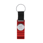 Nylon sleutelhanger met winkelwagenmuntje en telefoonhouder kleur rood  negende weergave