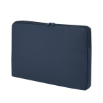 Klassieke gevoerde PU-laptophoes voor laptops tot 15'' kleur marineblauw  negende weergave