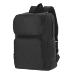 Zachte RPET-polyester rugzak voor tablet en laptop tot 15 inch kleur zwart  negende weergave
