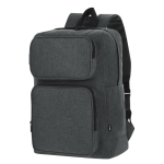 Zachte RPET-polyester rugzak voor tablet en laptop tot 15 inch kleur grijs  negende weergave