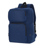 Zachte RPET-polyester rugzak voor tablet en laptop tot 15 inch kleur marineblauw tweede weergave