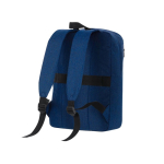 Zachte RPET-polyester rugzak voor tablet en laptop tot 15 inch kleur marineblauw derde weergave