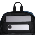 Zachte RPET-polyester rugzak voor tablet en laptop tot 15 inch kleur marineblauw vijfde weergave